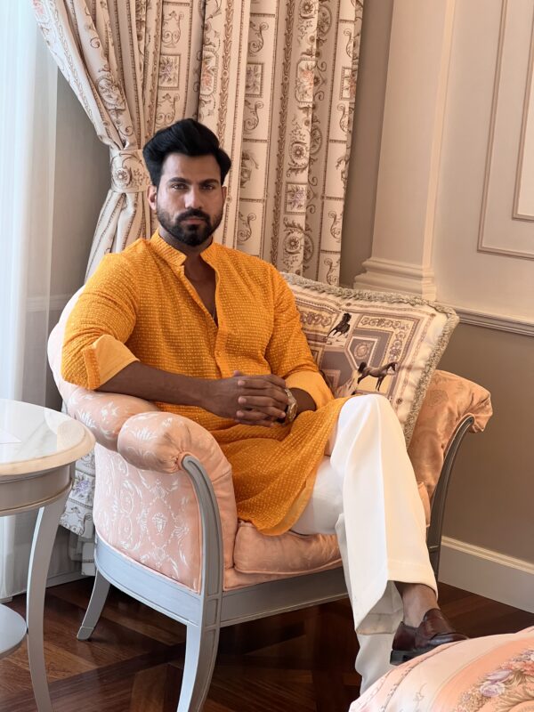 Tangerine kurta pajma - Image 4