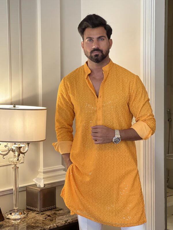 Tangerine kurta pajma - Image 3