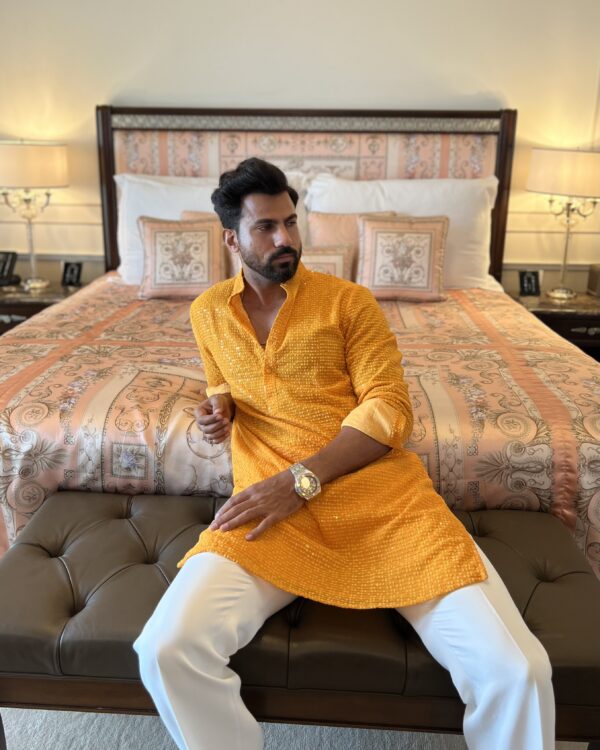 Tangerine kurta pajma - Image 2