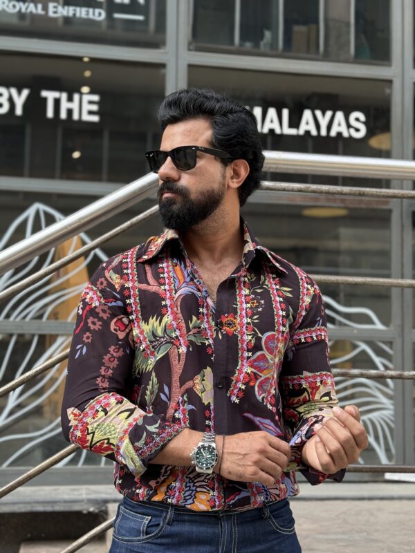Black floral shirt - Image 3