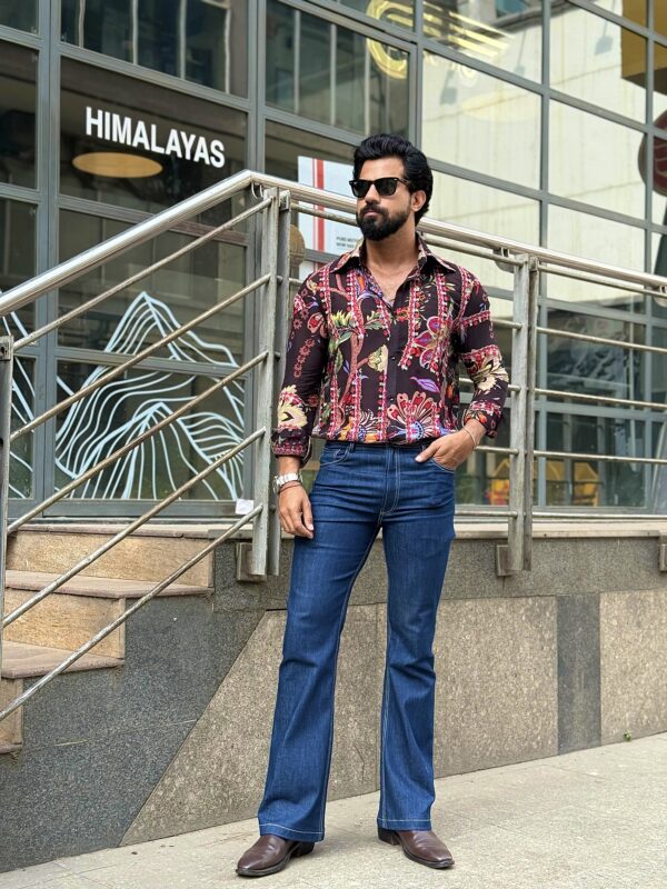 Black floral shirt - Image 2