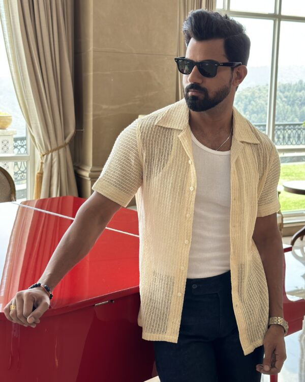 Ivory crochet shirt - Image 2