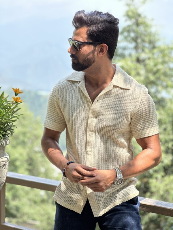 Ivory crochet shirt - Image 3