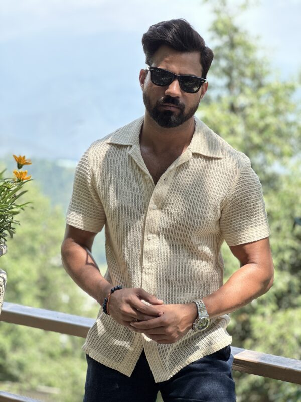 Ivory crochet shirt - Image 4