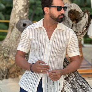 Cream crochet shirt