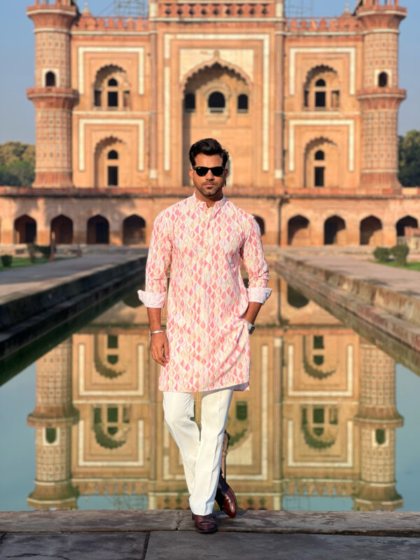Pink Chikankari kurta - Image 4