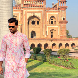 Pink Chikankari kurta