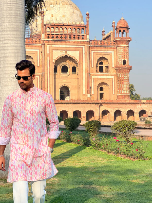 Pink Chikankari kurta
