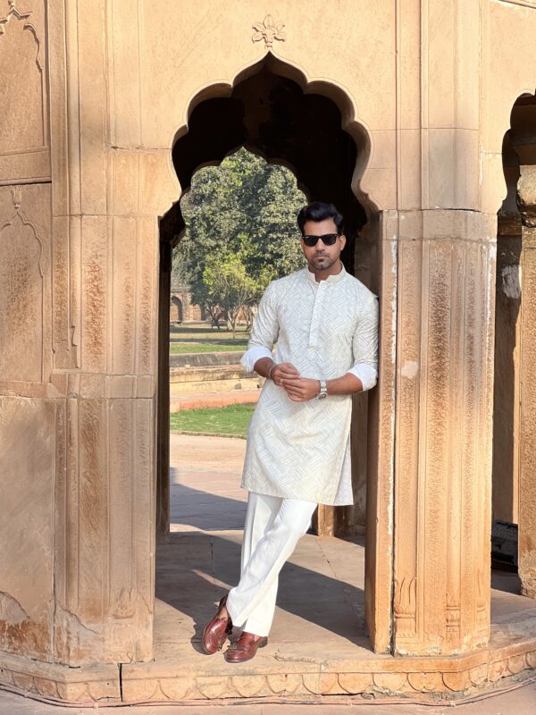 Pastel green chikankari kurta